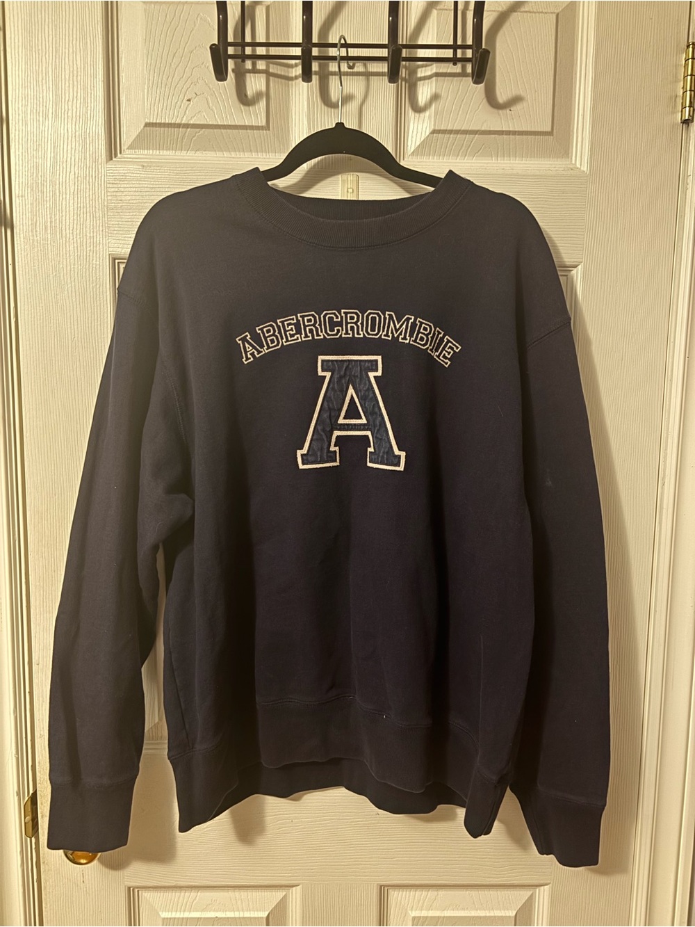Abercrombie & Fitch Navy Crewneck with Embroidered 'A'